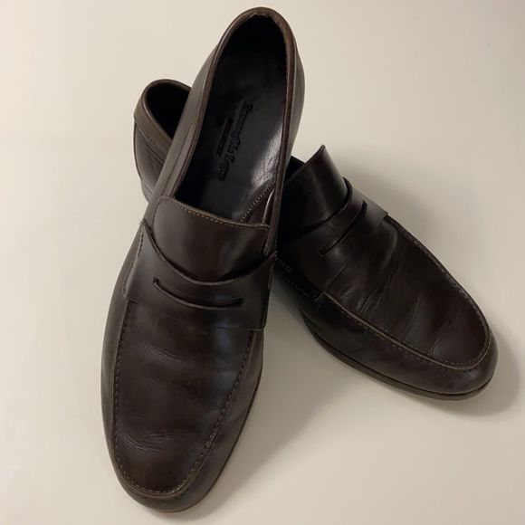 Emenegildo Zegna Chocolate Brown Leather Moccasin Loafers - Picture 3 of 14